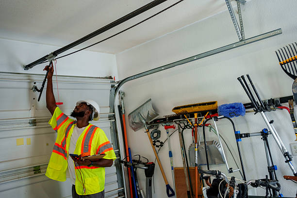 Professional Garage Door Panel Replacement technician working in Cedar Creek, TX
